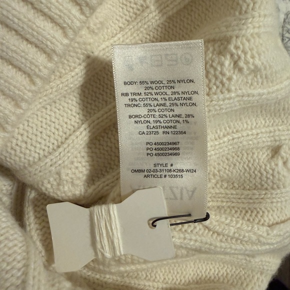 NWT S Aritzia Sunday Best White Peggy Sweater - Picture 5 of 5